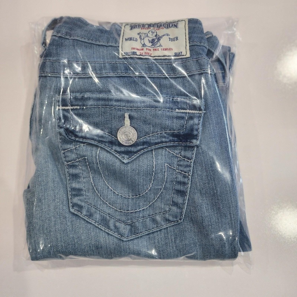 AUTHENTIC True Religion Jeans Women 26 Light Wash Skinny Low Rise Hidden Pocket - Picture 5 of 14